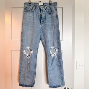 90’s Pinch Waist AGOLDE ripped straight leg cropped denim Women’s size 27